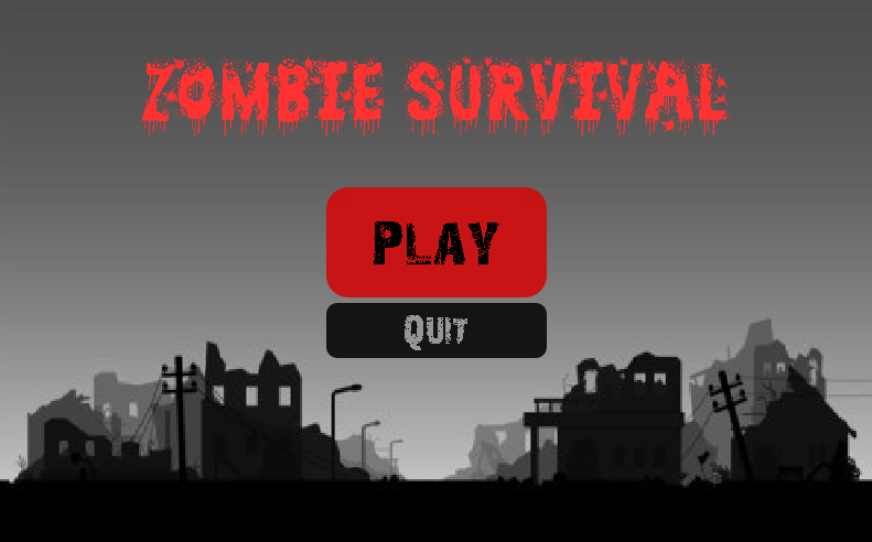 Zombie game home screen